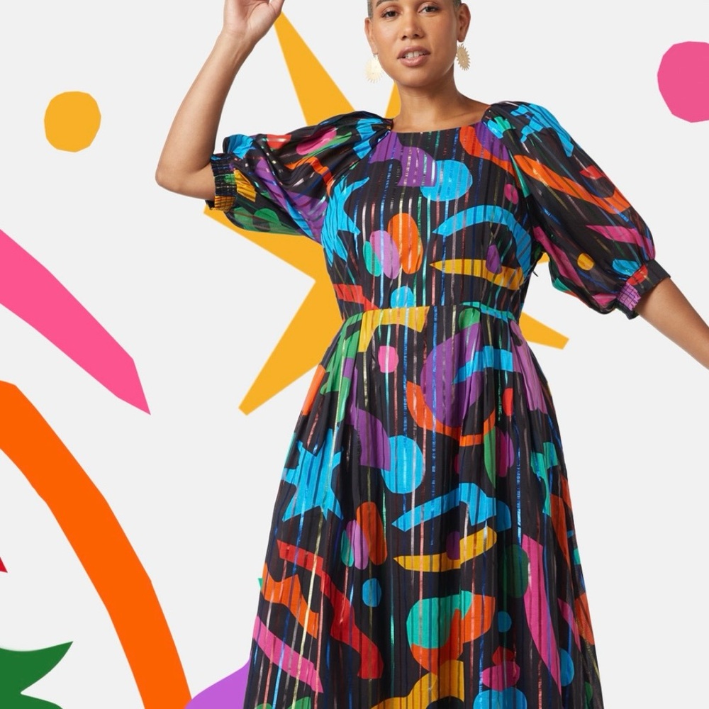 gorman Multicolor Abstract Print Midi Dress